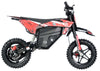 Red and black electric bike on a white background