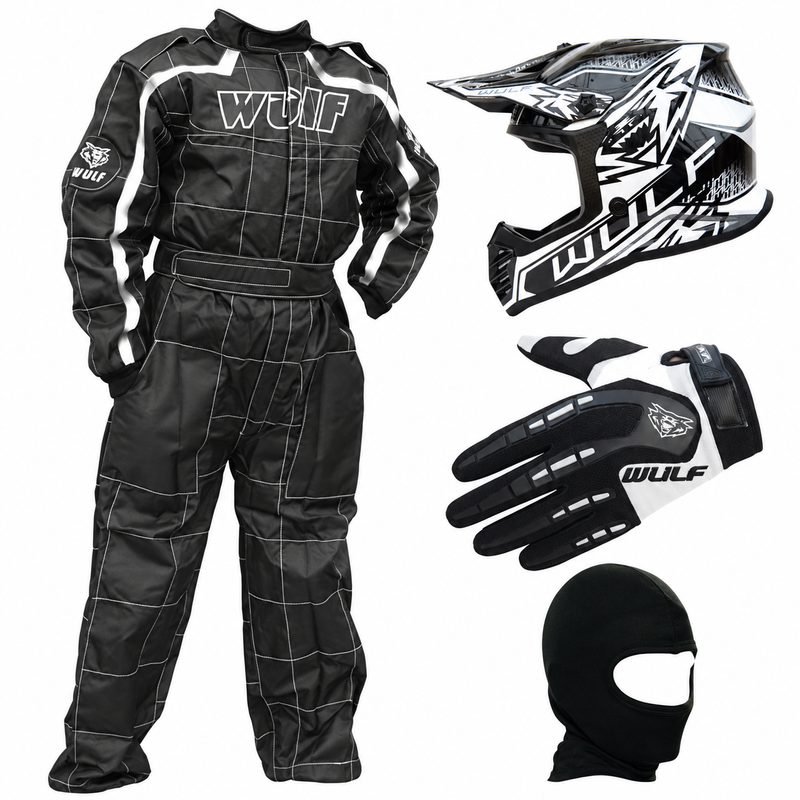 Wulfsport Clothing & Helmet Discount Bundle Deal - Black