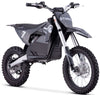 Black electric dirt bike with 'STORM' branding on a white background