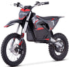 Black and red dirt bike with 'STORM' branding on a white background