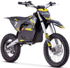 Black and yellow electric dirt bike with 'STORM' branding on a white background