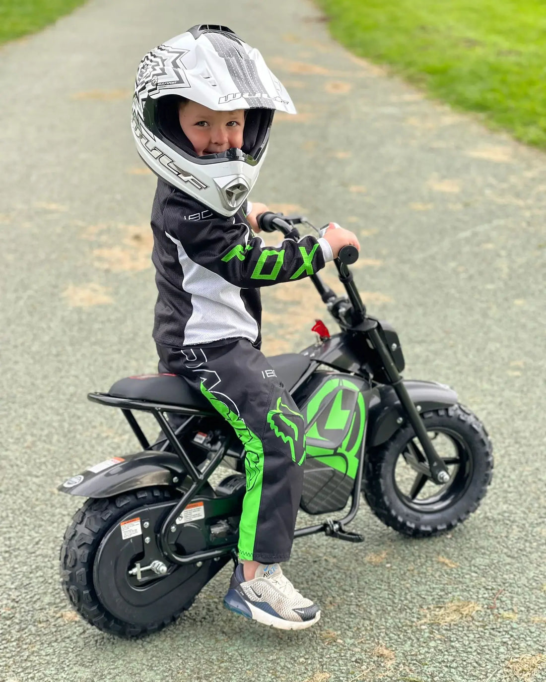  Boy sat on a Storm 250W Monkey Bike