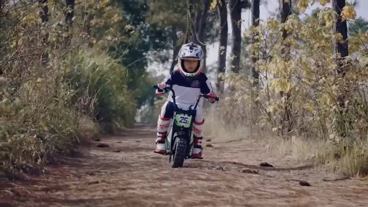  Boy riding a monkey bike