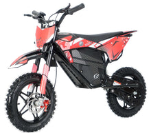  Red and black dirt bike on a white background