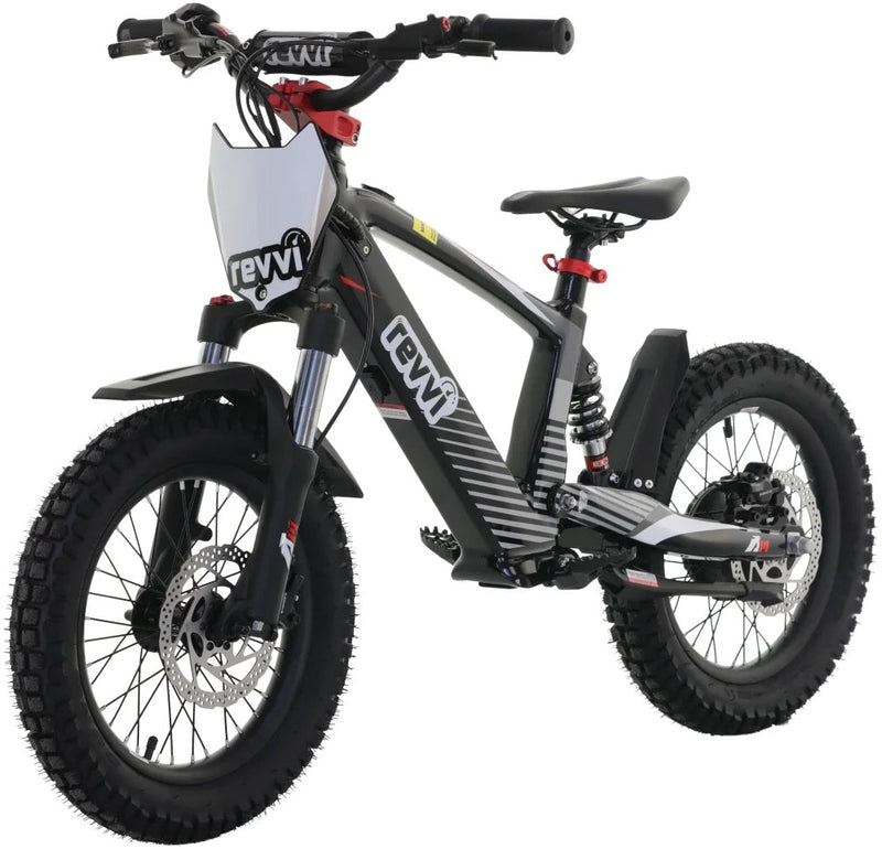 Kids 24v 600w Revvi 16" XL Electric Bike - Black