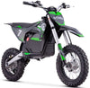 Green and black electric bike on a white background