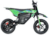 Green and black electric bike on a white background