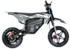 Small electric bike with a black and gray design on a white background