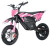 Pink and black dirt bike on a white background
