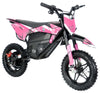 Pink and black electric bike on a white background