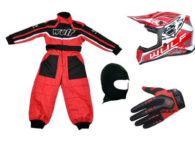 Wulfsport Clothing & Helmet Discount Bundle Deal - Red