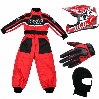 Wulfsport Clothing & Helmet Discount Bundle Deal - Red