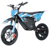 Blue and black electric bike on a white background