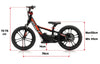 Kids 250w Electric Balance Bike - Revvi Sixteen Plus - Black