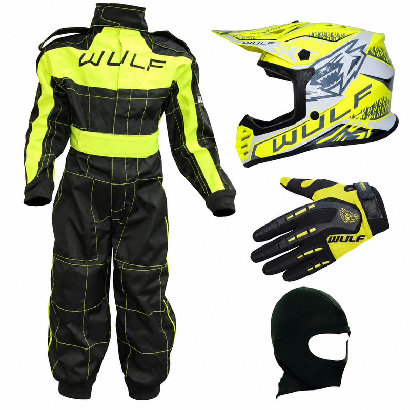 Wulfsport Clothing & Helmet Discount Bundle Deal - Yellow