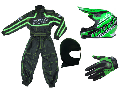 Wulfsport Clothing & Helmet Discount Bundle Deal  - Green