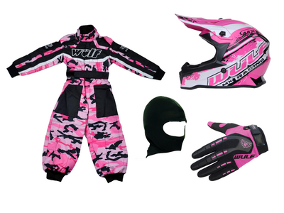 Wulfsport Clothing & Helmet Discount Bundle Deal - Pink Camo