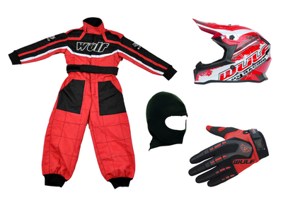 Wulfsport Clothing & Helmet Discount Bundle Deal - Red