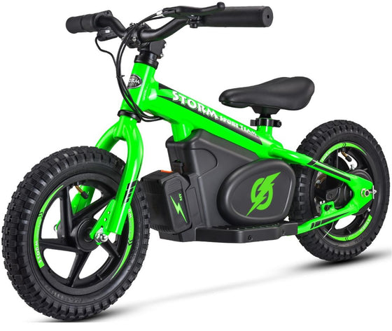 Green 12" Kids Electric Balance Bike