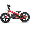 Bright red and black kids electric balance bike 16" wheels - side view